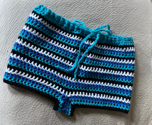 Crocheted Fitted Mesh Shorts